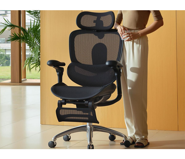 Sihoo DORO C300 PRO V2 czarny z podnóżkiem - 1598806 - zdjęcie 8